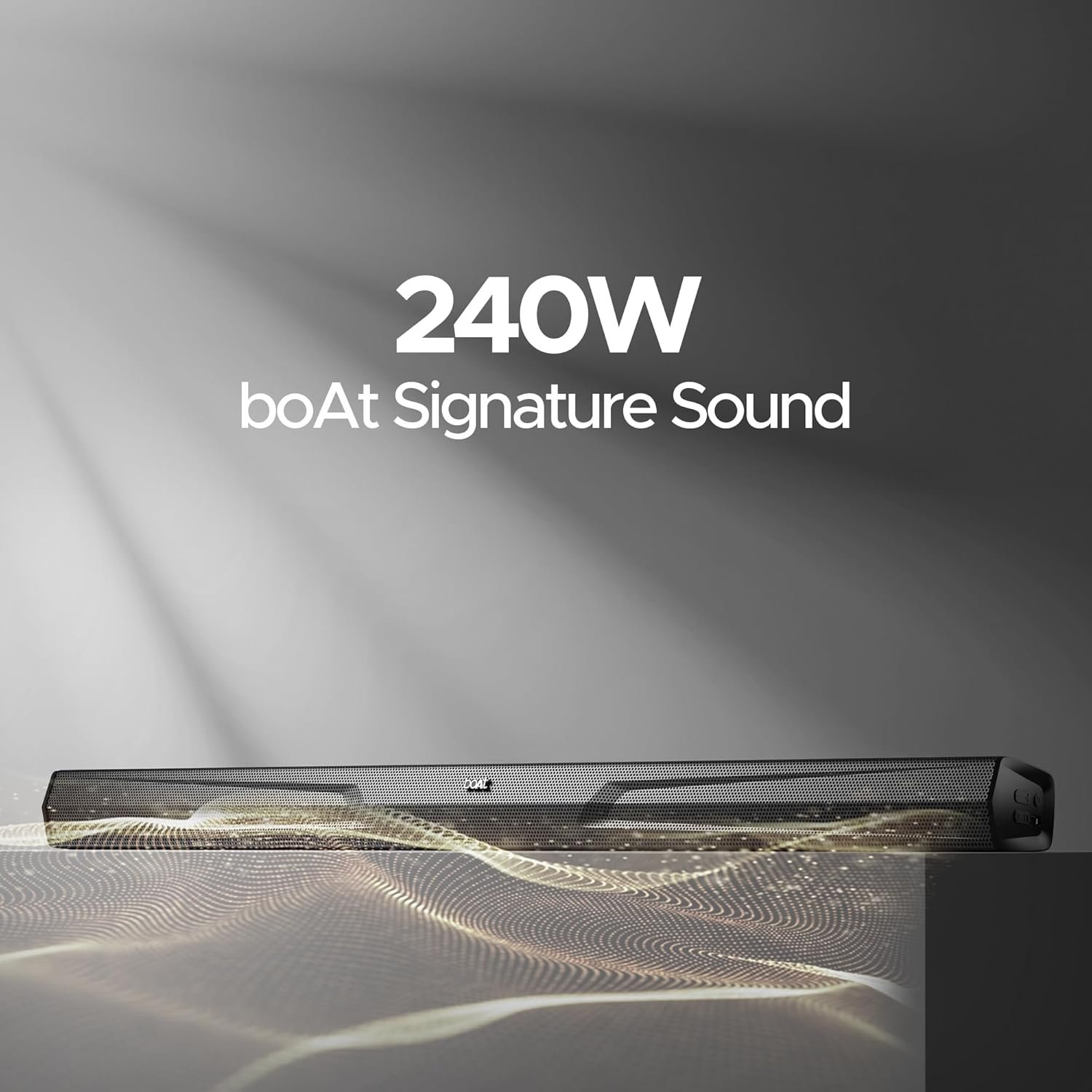 boAt Aavante Bar Quake Pro, 240W Signature Sound, 2.1CH, Wireless Subwoofer, BT v5.3, Multiple Ports, Bass & Treble Controls, Bluetooth Sound bar, Home Theatre Soundbar Speaker (Premium Black) - View 6
