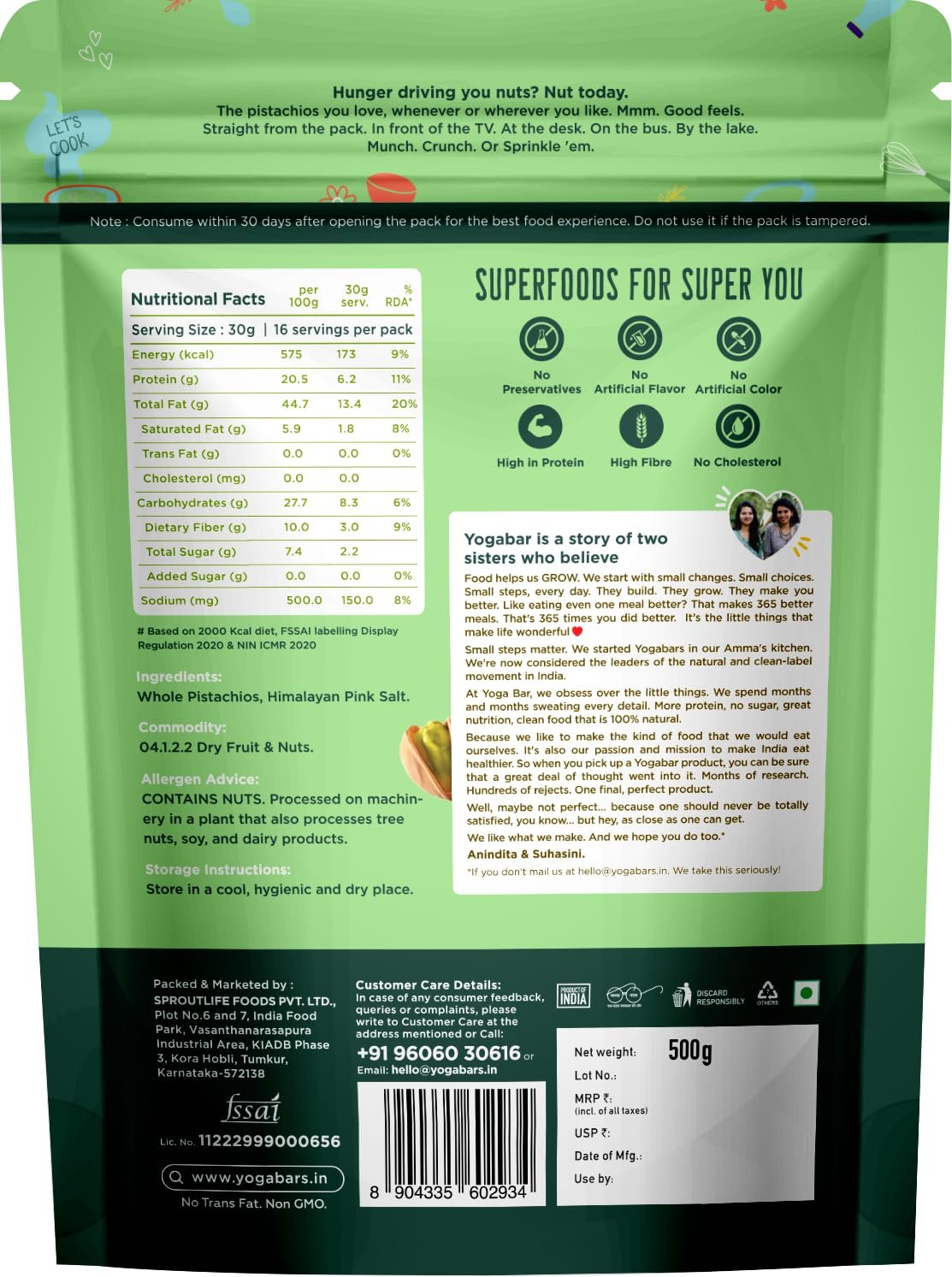 1kg Yogabar Premium Pista Crunchy Pistachios|Tasty & Healthy Nuts Dry Fruits|Rich in Protein, Fibre, Gluten Free & Low Calories|Healthy Snacks|Dry Fruit Gift Pack - View 4