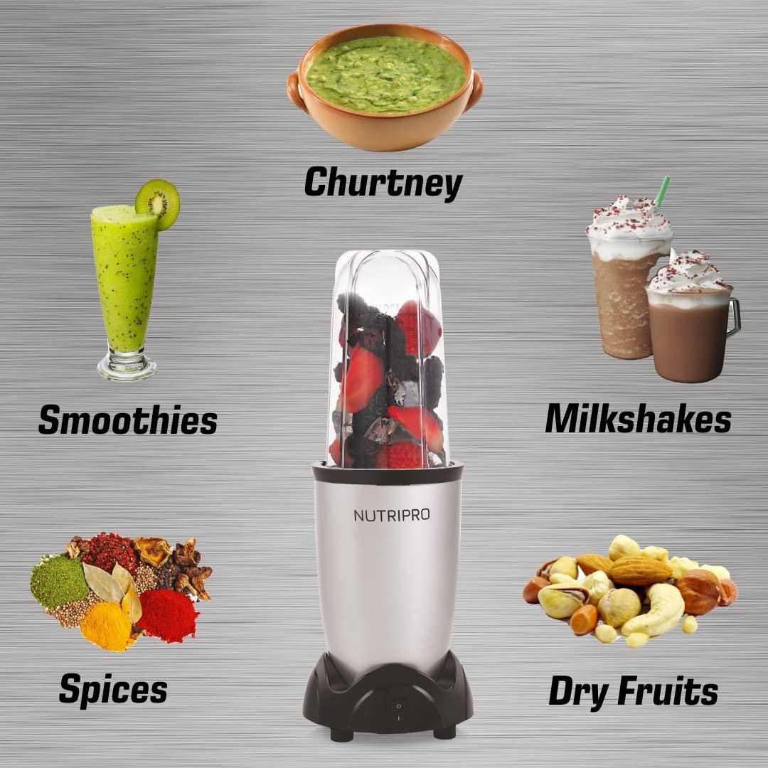 NutriPro Juicer Mixer Grinder - Smoothie Maker - 500 Watts (2 Jar, Silver) - 2 Year Warranty - View 4