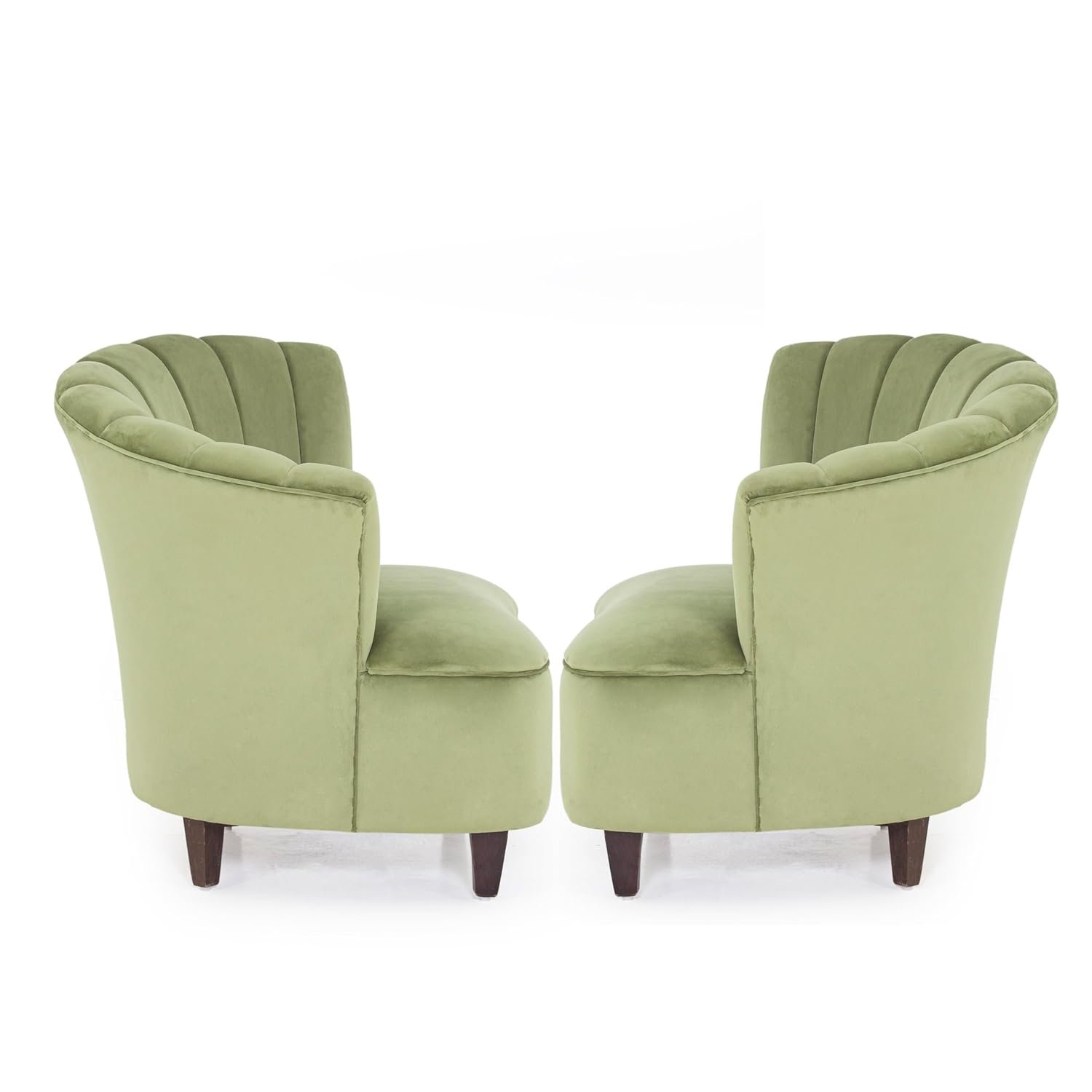 Peachtree Butterfly 1 Seater Chair for Living Room, Mango Wooden Frame & Sheesham Wood Leg | Velvet Fabric Chair for Dining Room | Single Seater Chair | No Armstyle |1 Year Warrranty (Set of 2, Green) - View 5