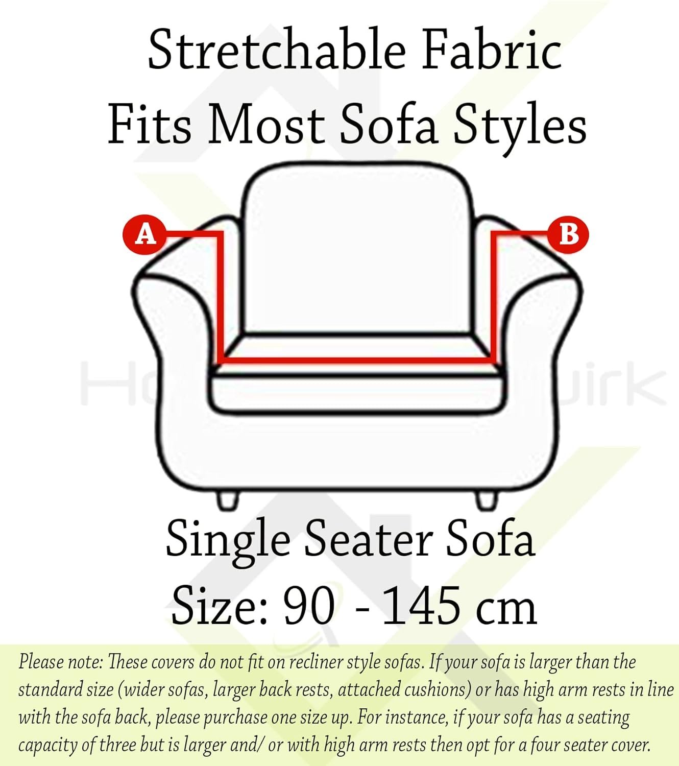 House of Quirk Polyester Universal Big Elasticity Cover for Couch Flexible Stretch Sofa Slipcover (Tan, Single Seater, 90-145cm) - View 5