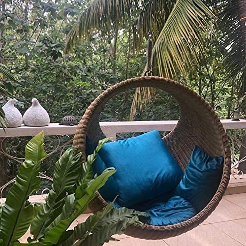 Hanging Swing Chair for Balcony & Living Room | Handwoven Cane Hammock Zula for Adults | Indoor Outdoor Single Seater Jhula | Handmade Rattan Swing Chair (91x46x91 cm) - View 4