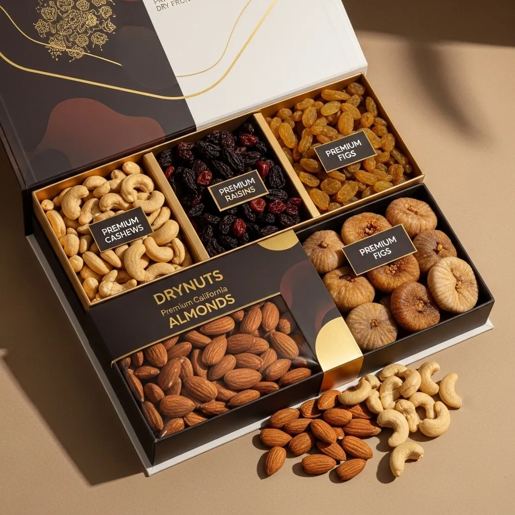 DRYNUTS Exquisite Dry Fruit & Nut Gift Box - Gourmet Assortment for Festive & Corporate Gifting